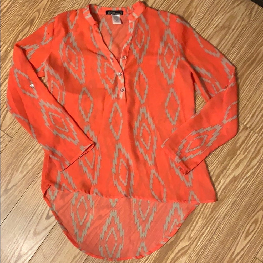 Lightning Strikes Button-Up Blouse